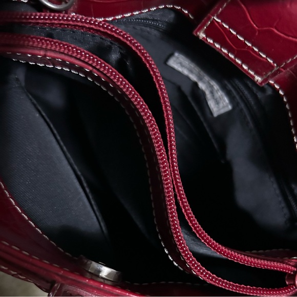 Womens Amanda Smith "Ruby Red" Faux Leather Handbag - Picture 5 of 16